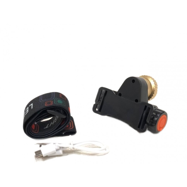 Ліхтар налобний на usb (micro) , XPE+COB №103 з магнітом чорний фото westvelo.com