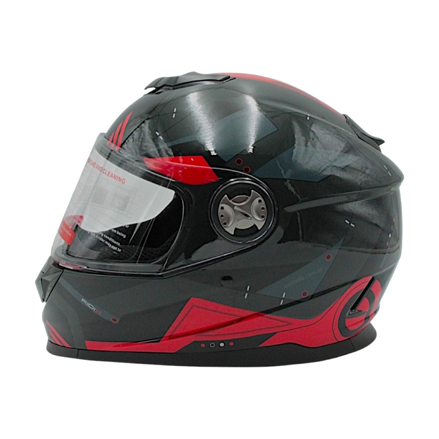 Мото шолом, закритий (L 59-60) BLD-М65 RIDIX, інтеграл, чорно-червоно-сірий глянець фото westvelo.com