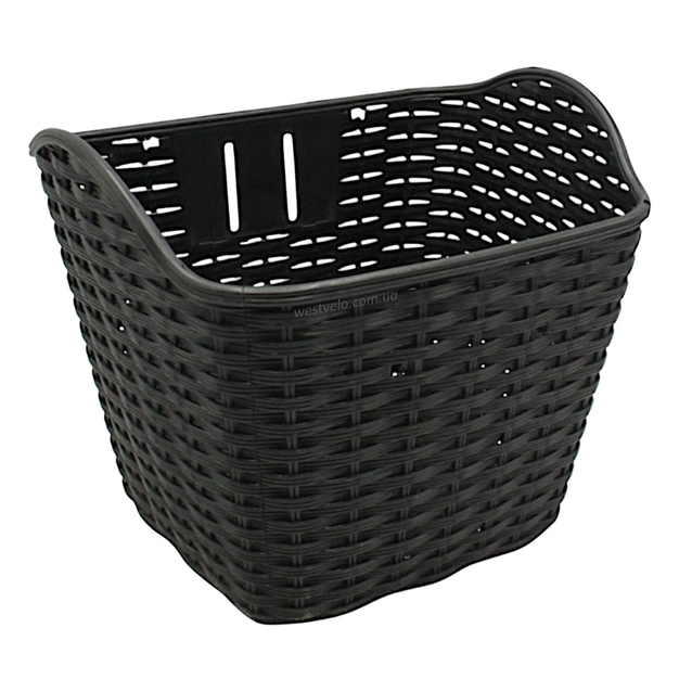 Кошик пластмасовий плетений чорний фото westvelo.com
