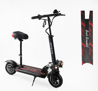 Електросамокат Best Scooter BS-90711 двигун 800W, акумулятор літієвий 48V15Ah, з сидінням, чорно-червоний