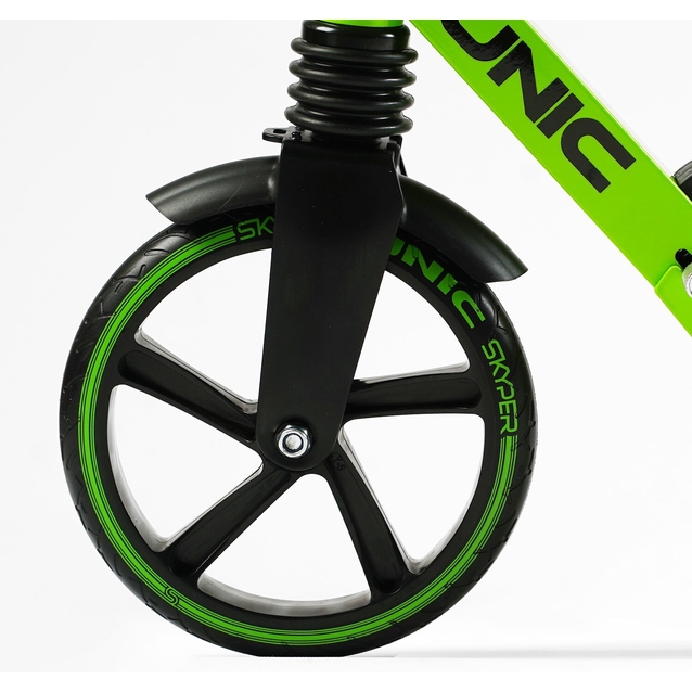 Самокат дитячий 2-х колісний, PU Skyper «UNIC» UN-36502 салатовий, колеса Ø200mm, ручне дискове гальмо, 1 амортизатор передній фото westvelo.com