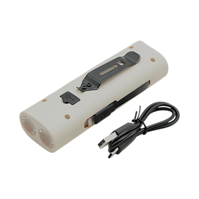 Фара Power bank (3000mAH), Z818-2x3W+COB, туристична, магніт, Type-C з (габаритним) аварійним червоним світлом (Бежевий) фото westvelo.com