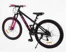 Велосипед 26 AL Corso «NEXT» NX-26922 алюміній 13", (к-т SHIMANO) чорно-рожевий фото westvelo.com