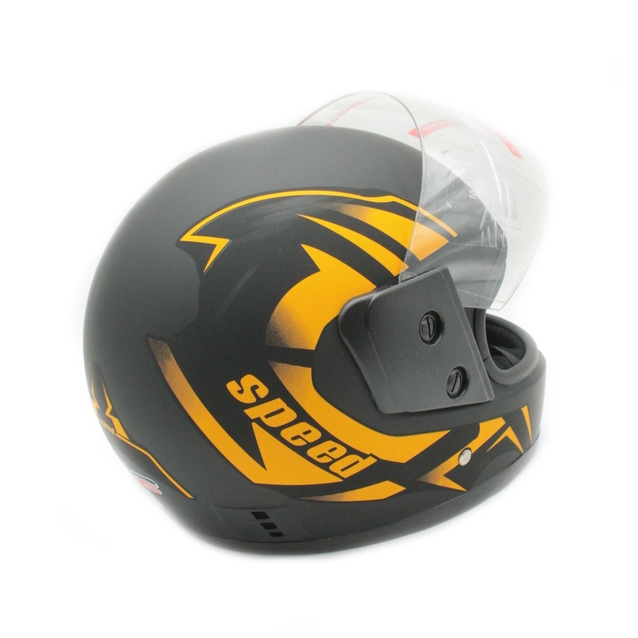 Мото шолом, закритий (XS 53-54) F2 "Speed", чорно-жовтий матовий  (825-1) фото westvelo.com