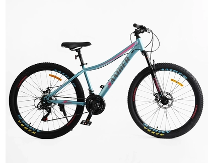 Велосипед 27.5 ST Corso «AMBER» MB-54811 сталь 15", (к-т SHIMANO) синьо-рожевий
