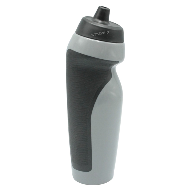 Фляга 650 ml харч.пластик, сіра з чорними вставками