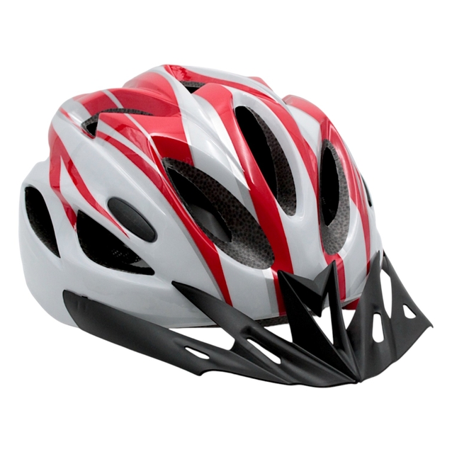Вело шолом "TK Sport" 074 (56 см) з мигалкою, біло-червоний фото westvelo.com
