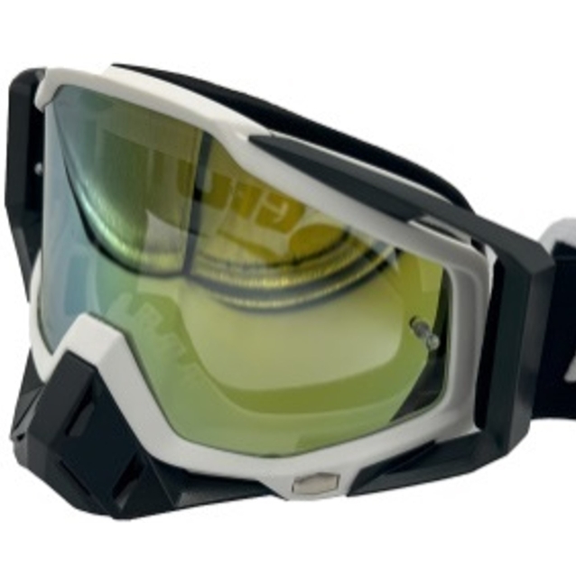 Мото окуляри Кросс-ендуро "MO-5" чорно-білі із дзеркальною лінзою фото westvelo.com