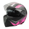 Мото шолом, трансформер (S 55-56) F2 158  Fuchsia (рожевий), чорний, матовий з відкидними окулярами фото westvelo.com
