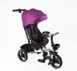 Дитячий велосипед 3-кол з батьківською ручкою, з даш, PU BestTrike «OSCAR» 6390/17-502 біло-фіолетовий, поворотне сидіння, кермо складне, кошик, телескопічна ручка фото westvelo.com