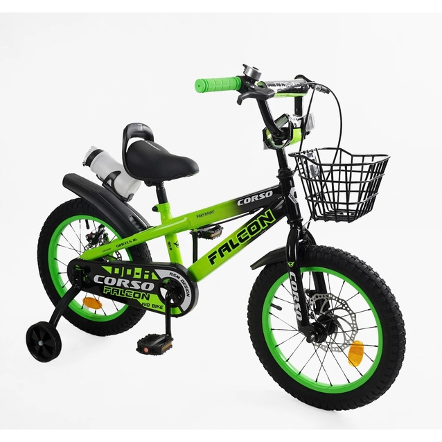 Дитячий велосипед 16 ST Corso «FALCON» FL-16090, дискові гальма, салатовий фото westvelo.com