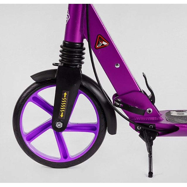 Самокат дитячий 2-х колісний, PU Best Scooter «FACTOR» BS-54065 фіолетовий, Ø200mm, AL, 2 амортизатора, фляготримач