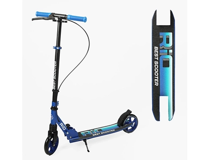 Самокат дитячий 2-х колісний, PU Best Scooter «RIO» R-31420 синій, Ø145mm, передній амортизатор, AL гальмо
