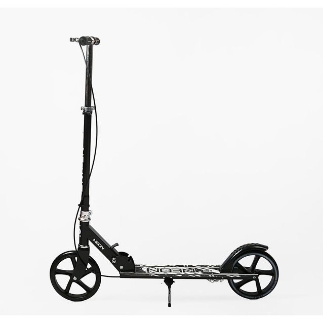 Самокат дитячий 2-х колісний, PU Skyper «NEON» N-93744 чорно-білий, Ø200mm, ST, ручне гальмо фото westvelo.com