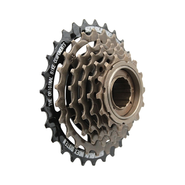 Зірка задня різьбова 6-рик SUNRUN M628 чорно-коричнева (14-28T) фото westvelo.com