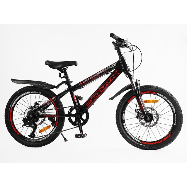 Велосипед 20 ST Corso «CRANK» CR-20257 сталь 11", (к-т LTWOO-A2) чорно-червоний фото westvelo.com