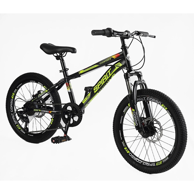 Велосипед 20 ST Corso «SPIRIT» ST-20946 сталь 12", (к-т SHIMANO) чорно-жовтий фото westvelo.com
