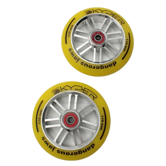 Колесо трюкового самоката "Skyper" (082) AL 110 сіро-жовті фото westvelo.com