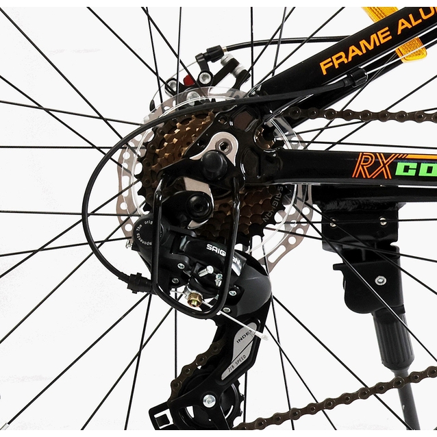 Велосипед 24 AL Corso «PROJECT» R-24307 алюміній 11", (к-т Saiguan) чорно-салатово-помаранчевий фото westvelo.com