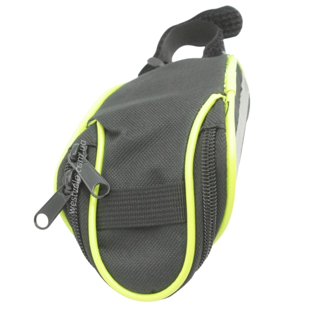 Сумка під сідло, салатові полоски, світловідбивальні вставки 218 фото westvelo.com