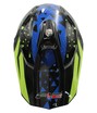 Шолом, закритий крос/ендуро (S 55-56) АТV зі склом F2 (819-7) глянець чорний з синьо-жовто-помаранчевий фото westvelo.com