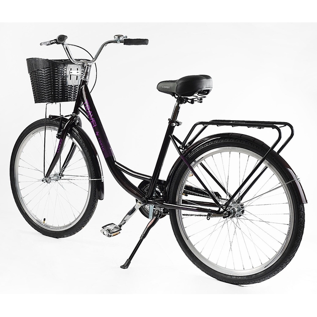 Міський велосипед 26 ST Corso «TRAVEL» TL-26523 сталь 16,5", темно-фіолетовий (+к(чорний)/к/б) фото westvelo.com