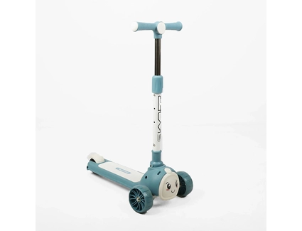 Самокат дитячий 3-х колісний Skyper LT-81476-01 синій, колеса PU Ø125mm/40mm зі світлом, озвучування та підсвічування платформи, кермо складне