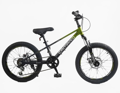 Велосипед 20 MG Corso «CAMARO» CM-91254 магній 11", (к-т SHIMANO) чорно-оливковий