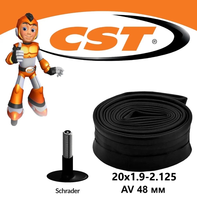 Камера 20. довгий ніпель AV 48mm CST (1.90-2.125) фото westvelo.com