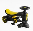 Дитячий велосипед-толокар 3-х колісний з батьківською ручкою, колеса - PU Best Trike BST-7702 чорно-жовтий, рама нейлон фото westvelo.com