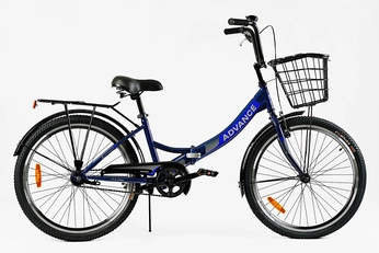 Міський велосипед 24 ST Corso «ADVANCE» AD-24003 (складна рама) сталь 14", синій (+к/к/б)