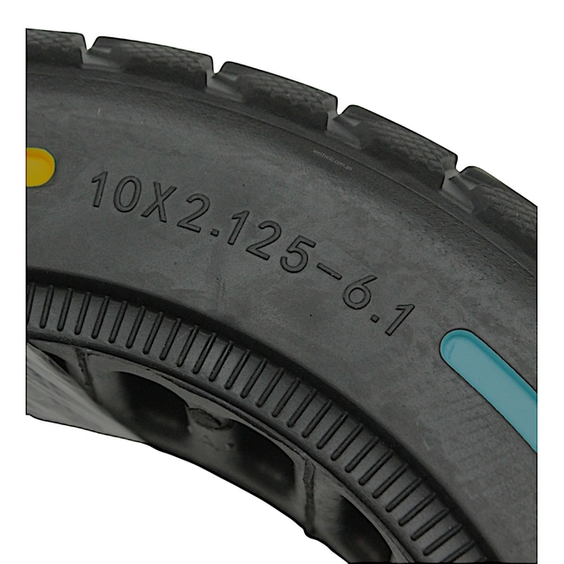 Покришка 10-2.125-6.1CITYNEYE (Ø155 - 37мм) лита (Перфорована) безкамерка для електросамоката з кольоровими полосами (190) фото westvelo.com