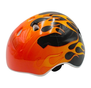 Вело шолом "TK Sport" 598 (55см) помаранчево-чорний, полумя