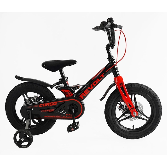 Дитячий велосипед 14 MG Corso «REVOLT» MG-14216, магнієва рама, чорно-червоний фото westvelo.com