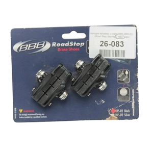 Колодки гальмівні V-brake BBB (BBS-02) (Road Stop) картридж, блістер 2 пари, чорні, L-53mm