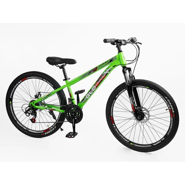 Велосипед 26 ST Corso «GLOBAL» GL-26097 сталь 13", (к-т Saiguan) салатовий фото westvelo.com