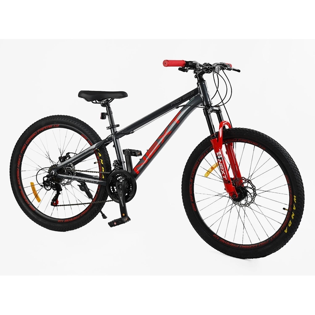 Велосипед 26 AL Corso «NEXT» NX-26014 алюміній 13", (к-т SHIMANO) графітово-червоний фото westvelo.com