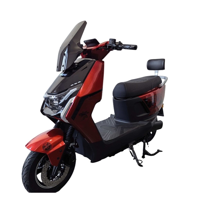 Електроскутер Corso «DEXTER» BT-025418, двигун 2000W, акумулятор  72V 35Ah графеновий, чорно-червоний, колеса 10" + 1 ящик. акум фото westvelo.com
