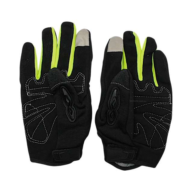 Мото рукавиці (M) "SUOMY" (SU‑10) чорно-зелені (сенсорний палець) фото westvelo.com