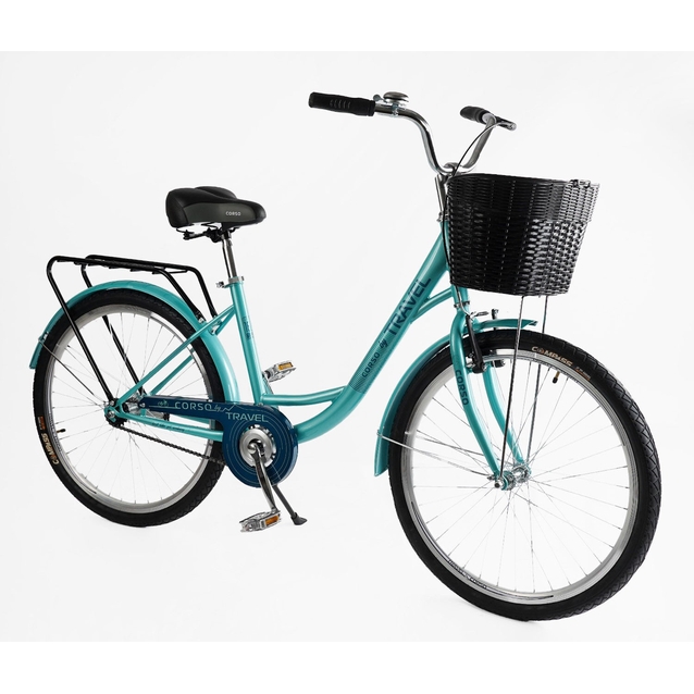 Міський велосипед 26 ST Corso «TRAVEL» TL-26417 сталь 16,5", блакитний (+к/к/б) фото westvelo.com