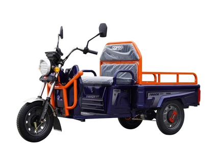 Трицикл РОЗІБРАНИЙ вантажний Corso «TRUCK ONE» TR-234447, двигун 800W, акумулятор 60V 32Ah графеновий, синій 5 МІСЦЬ+ 1 ящик.акум, колеса 12"