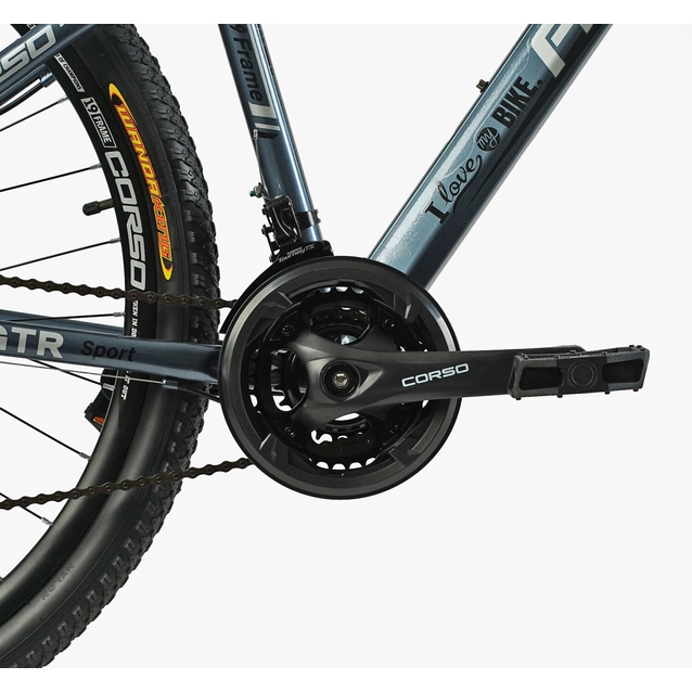 Велосипед 29 ST Corso «ALPHA» LF-29360 сталь 19", (к-т SHIMANO) графіт (сіро-блакитний)