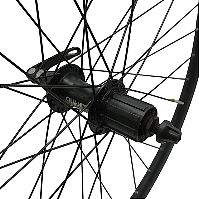 Колесо 26 зад, обід 2-ний чорний, втулка AL Quando касета (8-9), ексцентрик, чорна спиця фото westvelo.com