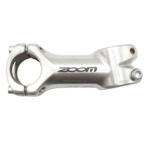 Винос руля на безрізьбову вилку AL. Ø28.6-Ø31.8мм, L-90мм, ZOOM С369-8 (H1506A) круглий срібний фото westvelo.com