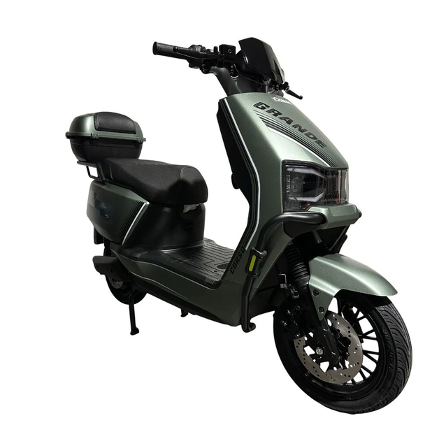 Електроскутер Corso «GRANDE» GR-746079, двигун 2000W, акумулятор 72V 35Ah графеновий, зелений, колеса 12" + 1 ящик. акум фото westvelo.com
