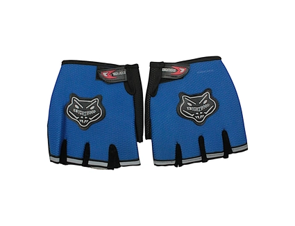 Мото рукавиці (L) "KNI0HTHOOD" чорно-сині (з відкритими пальцями)