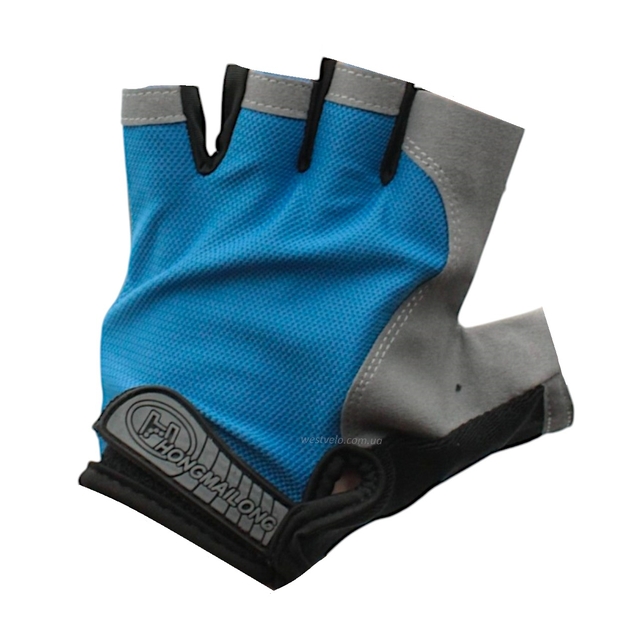 Рукавиці "L" (21-22 см) HONGMAILONG GEL сіро-сині (357) фото westvelo.com