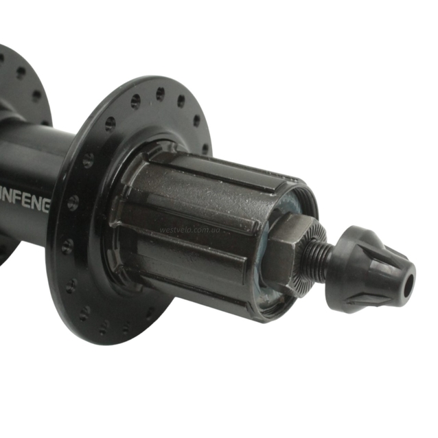 Втулка мтв задня, алюмінієва, касета 8-10S, диск гальма 6 бол, пром підшип. з ексцентрик SHUNFENG AL.(A217R) фото westvelo.com