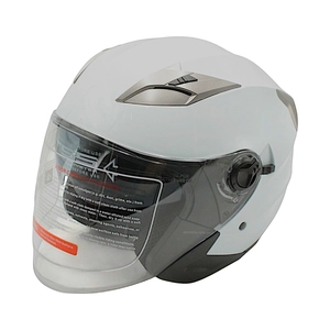 Мото шолом, відкритий (M 57-58) BLD-708 білий глянець з відкидними окулярами