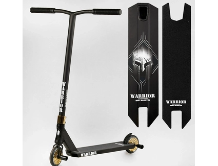 Самокат трюковий Best Scooter «WARRIOR» Т-50615 чорний, HIC-система, пеги, AL диск та дека, колеса PU Ø120mm, ширина керма - 58 см